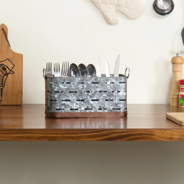 Gracie Oaks Kitchen Utensil Holder Flatware Caddy & Reviews Wayfair